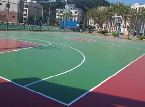 昆明標準籃球場施工劃線